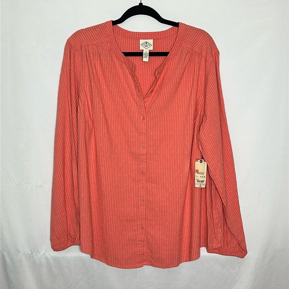 NWT Coral Button-Up Blouse